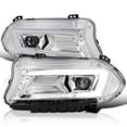thumbnail image 1 of Spec-D Tuning Chrome LED Projector Headlights w/Sequential Turn Signal Compatible with 2015-2023 Dodge Charger with factory halogen headlights, 1 of 6