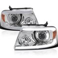 thumbnail image 1 of Spec-D Tuning Chrome LED Tube Bar Projector Headlights Compatible with 2004-2008 Ford F-150, 2006-2008 Lincoln Mark LT, Left + Right Pair Headlamps Assembly, 1 of 5