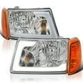 thumbnail image 1 of Spec-D Tuning Chrome LED Tube Headlights Compatible with 2001-2011 Ford Ranger, Left + Right Pair Headlamps Assembly, 1 of 6