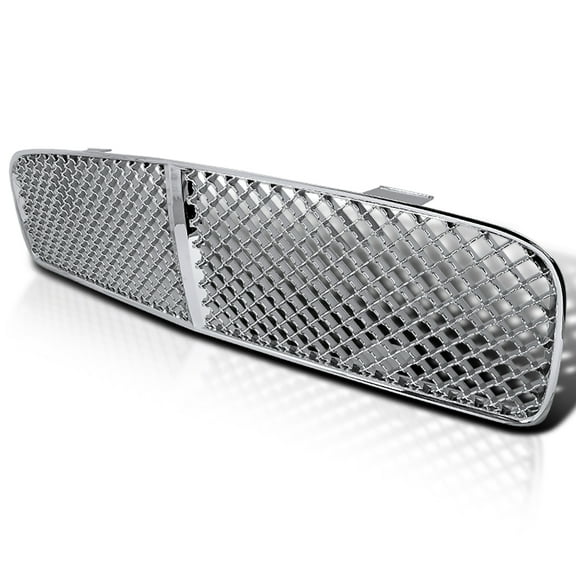 Spec-D Tuning Chrome Mesh Front Hood Grille Compatible with 2006-2010 Dodge Charger
