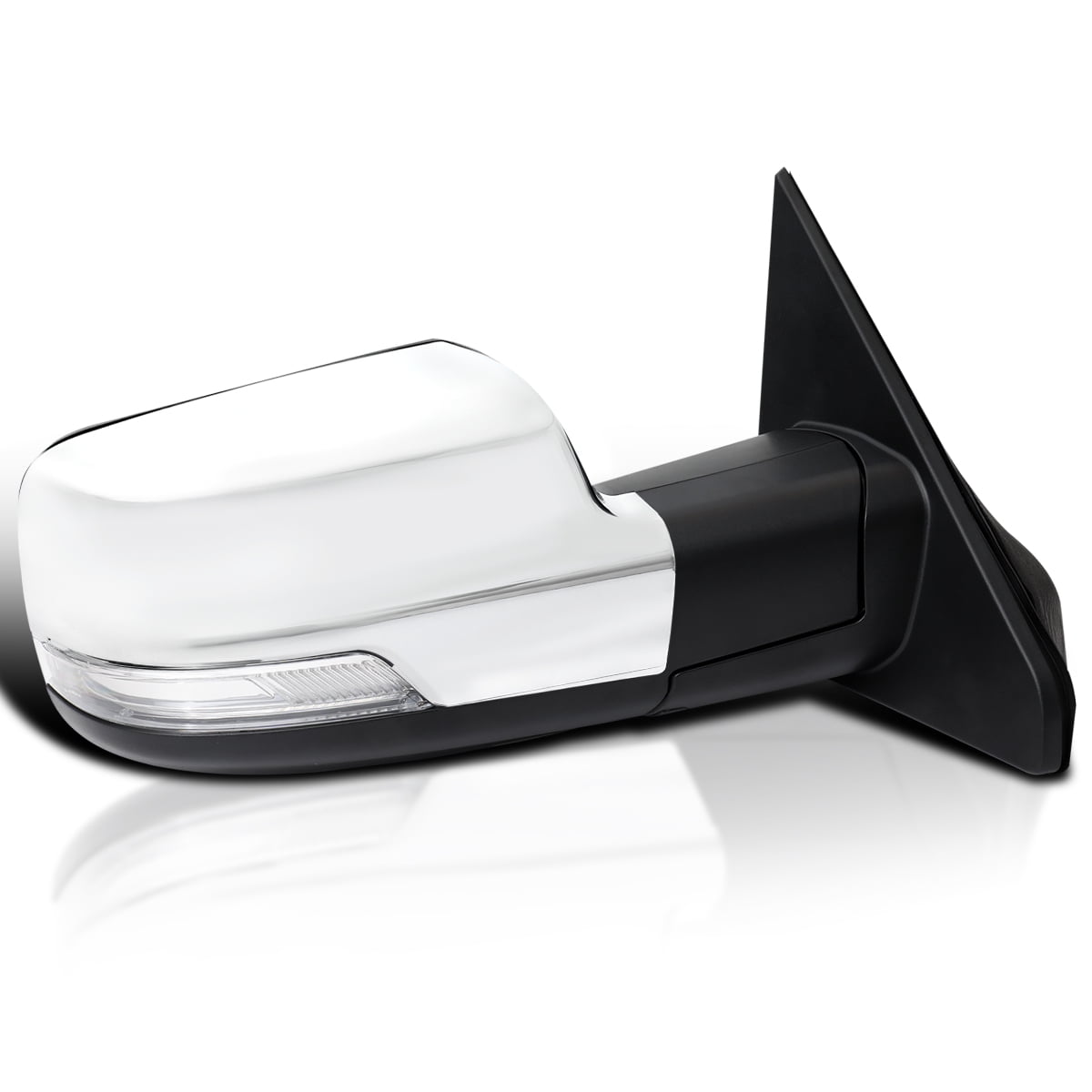 Spec-D Tuning Chrome Power Heated + LED Signal + Blind Spot Monitor BSM Right Passenger Side Mirror Compatible with 2019-2024 Ram 1500