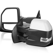 Spec-D Tuning Chrome Power Heated Tow Mirrors+LED Signal+Puddle 22Pin & 8Pin Compatible with 2015-2020 Ford F150