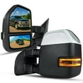 thumbnail image 1 of Spec-D Tuning Chrome Power Heated Tow Mirrors w/ Temperature Sensor + Smoke LED Signal Compatible with 2017-2019 Ford F250 F350 F450 Super Duty Left + Right Pair, 1 of 7