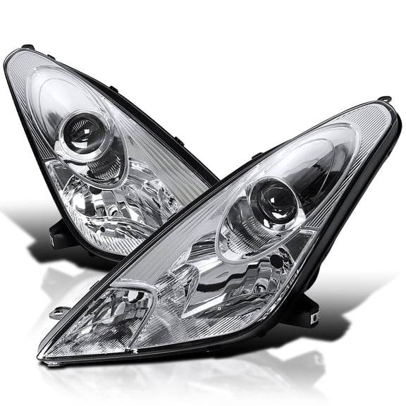 Spec-D Tuning Chrome Projector Headlights Compatible with 2000-2005 Toyota Celica, Left + Right Pair Headlamps Assembly