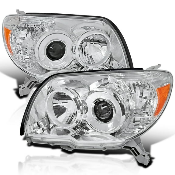 Spec-D Tuning Chrome Projector Headlights Compatible with 2006-2009 Toyota 4Runner SR5 Limited, Left + Right Pair Headlamps Assembly