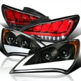 thumbnail image 1 of Spec-D Tuning Chrome Projector Headlights + LED Signal + LED Compatible with Genesis Left + Right Pair Headlamps Assembly, 1 of 7