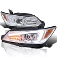 thumbnail image 1 of Spec-D Tuning Chrome Projector Headlights W/ LED Signal & LED Strip Compatible with 2011-2013 Scion tC, Left + Right Pair Headlamps Assembly, 1 of 6