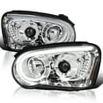 thumbnail image 1 of Spec-D Tuning Chrome Projector Headlights w/ LED Light Bar Compatible with 2004-2005 Subaru Impreza RS/ WRX/ Outback/ STI, Left + Right Pair Headlamps Assembly, 1 of 5