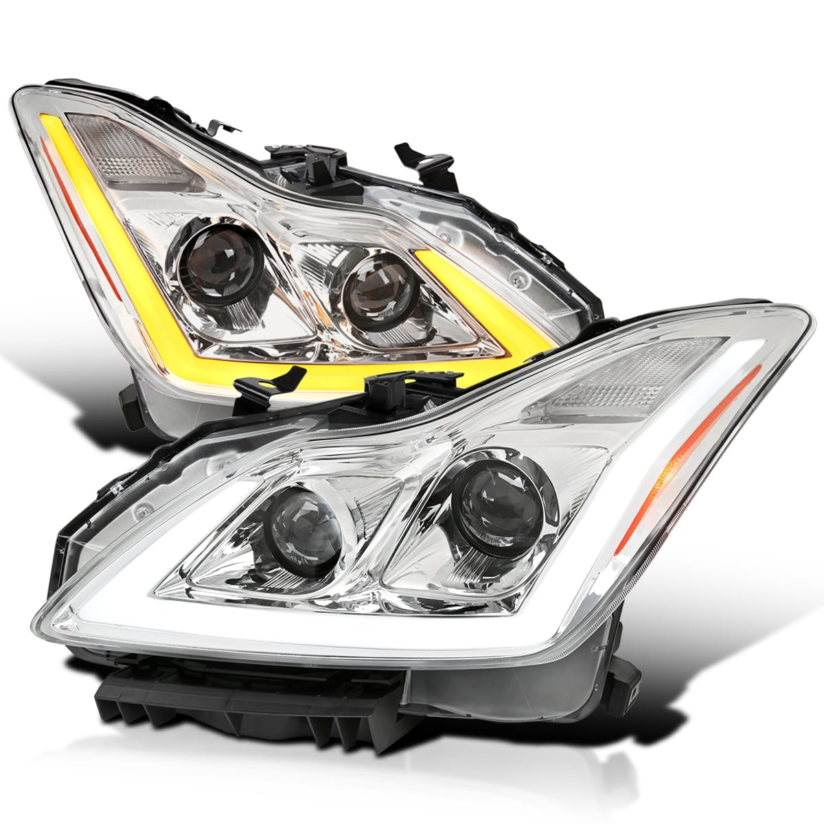 Spec-D Tuning Chrome Projector Headlights, LED Sequential Turn