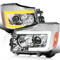 thumbnail image 1 of Spec-D Tuning Chrome Projector Headlights w/ Sequential LED Turn Signal Compatible with 2004-2015 Nissan Titan, 2004-2007 Nissan Armada, Left + Right Pair Headlamps Assembly, 1 of 5