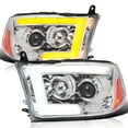 thumbnail image 1 of Spec-D Tuning Chrome Projector Headlights w/ Sequential Switchback LED Signal Compatible with 2009-18 Dodge RAM 1500/2500/3500, 2019-24 Dodge RAM 1500 Left + Right Pair Headlamps Assembly, 1 of 5