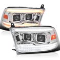 thumbnail image 1 of Spec-D Tuning Chrome Projector Headlights w/ Sequential Switchback LED Signal and Startup Animation Compatible with 2009-2018 Dodge Ram, 2019 Ram Classic, Left + Right Pair Headlamps Assembly, 1 of 7