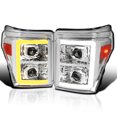 thumbnail image 1 of Spec-D Tuning Chrome Projector Headlights w/ Switchback Sequential LED Bar and Startup Animation Compatible with 2011-2016 Ford F250, F350, F450, F550 Super Duty, Left + Right Pair Headlamps Assembly, 1 of 6