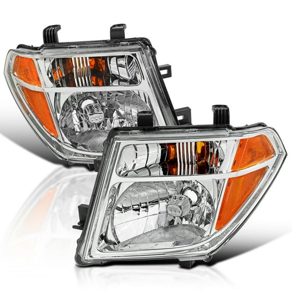 Spec-D Tuning Chrome Replacement Headlights Compatible with 2005-2008 Nissan Frontier, 2005-2007 Nissan Pathfinder Left + Right Head Lamp Assembly