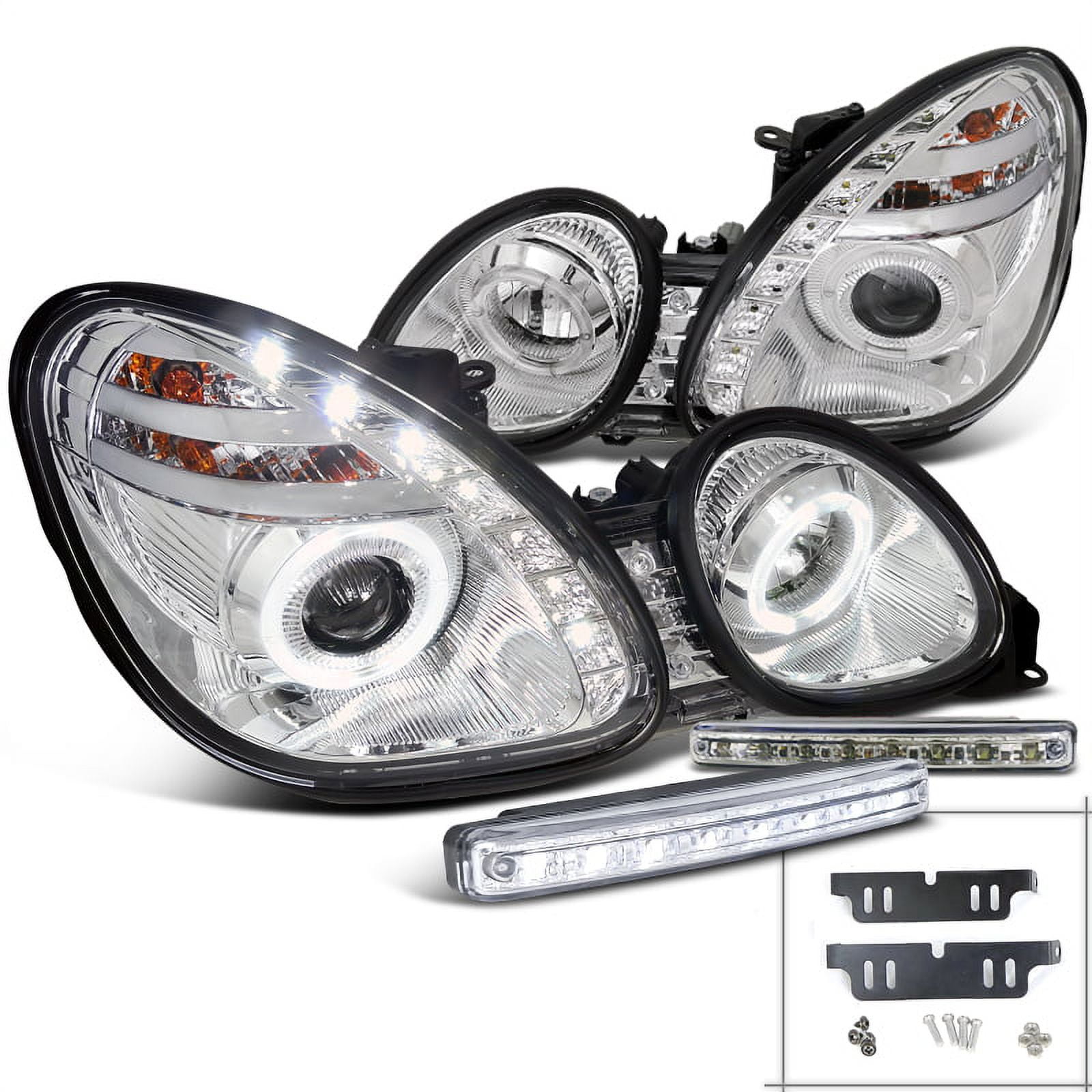 Spec-D Tuning Chrome SMD Halo Projector Headlight + 8-LED Bumper Fog