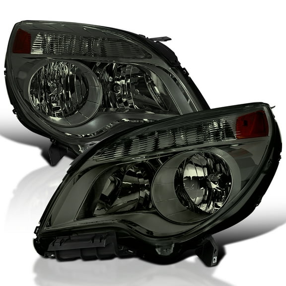 Spec-D Tuning Chrome Smoke Headlights Compatible with 2010-2015 Chevy Equinox LT LS, Left + Right Pair Headlamps Assembly