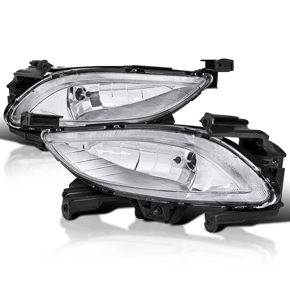 Spec-D Tuning Clear Bumper Driving Fog Lights + Bulbs + Switch Compatible with 2011-2013 Hyundai Sonata L+R Pair Assembly