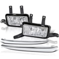 thumbnail image 1 of Spec-D Tuning Clear Bumper Driving Fog Lights + Bulbs + Switch w/ Chrome Trim Compatible with 2015-2020 Chevy Tahoe, L+R Pair Assembly, 1 of 7