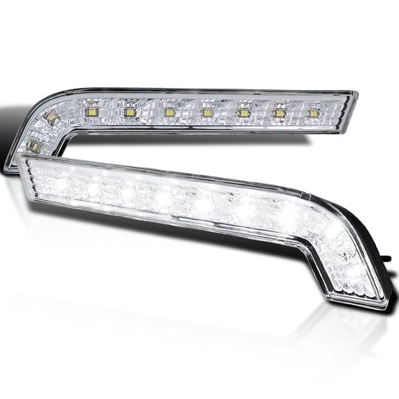 Spec-D Tuning Clear LED Front Lower Bumper Lights Parking Lamps Compatible with 2010-2013 Ford Mustang Left + Right Pair Assembly