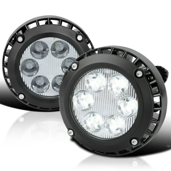 Spec-D Tuning Clear Lens Bumper Driving LED Fog Lights Compatible with 2007-2014 GMC Yukon , Chevy Tahoe, Suburban, L+R Pair Assembly
