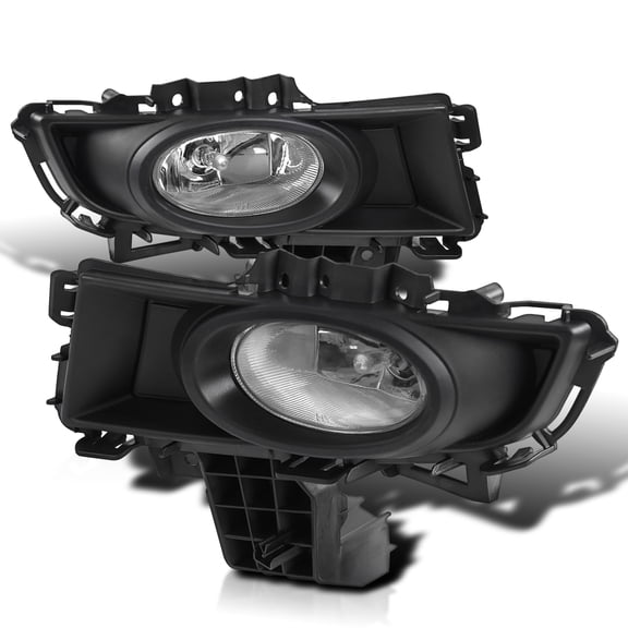 Spec-D Tuning Clear Lens Fog Lights + H11 Bulbs + Switch + Wiring Included Compatible with 2007-2009 Mazda 3 4 Door L+R Pair Assembly