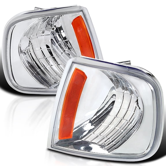 Spec-D Tuning Clear Signal Corner Lights Compatible with 1997-2003 Ford F150, 1997-2002 Expedition, Left + Right Pair Assembly