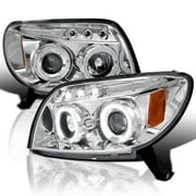 Spec-D Tuning Compatible with 2003-2005 Toyota 4Runner Halo Led Chrome Projector Headlights 2004 (Left + Right)