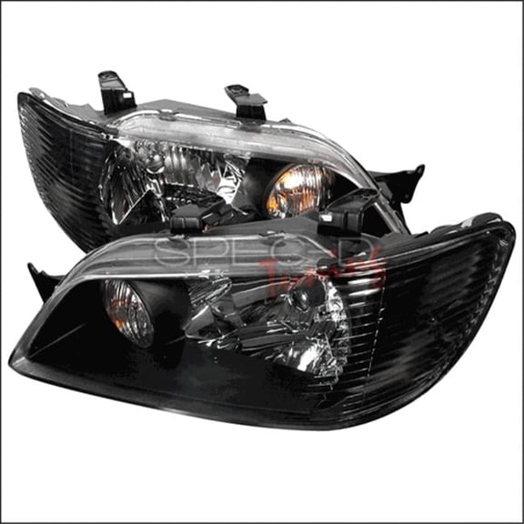 Spec-D Tuning Crystal Housing Headlights for 02 to 03 Mitsubishi Lancer- Black - 10 x 24 x 25 in.