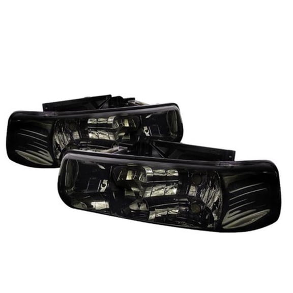 Spec-D Tuning Crystal Housing Headlights for 99 to 02 Chevrolet Silverado- Smoke - 9 x 13 x 19 in.