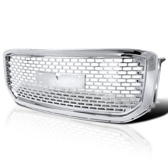 Spec-D Tuning Denali Style Chrome Front Hood Grille Compatible with 2015-2020 GMC Yukon/Yukon XL