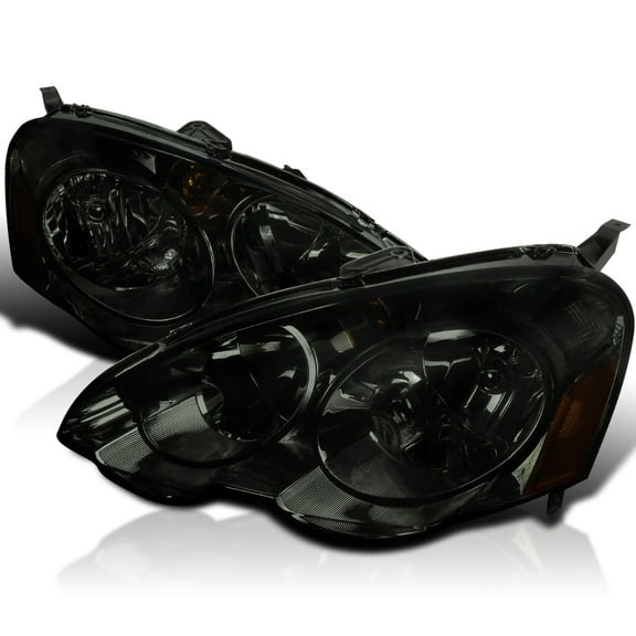 Spec-D Tuning Diamond Jdm Headlights Smoke Lens Compatible with 2002-2004 Acura RSX L+R Pair Head Light Lamp Assembly