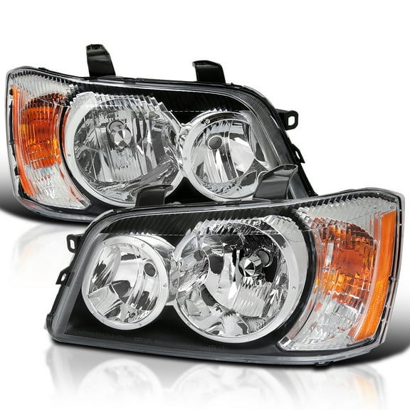 Spec-D Tuning Chrome Replacement Headlights Compatible with 2001-2003 Toyota Highlander , Left + Right Pair Headlamps Assembly