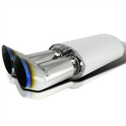 Spec-D Tuning Dual Slant Burnt Tip 3" Outlet 2.5" Inlet Stainless Exhaust Muffler