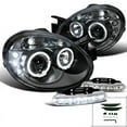 thumbnail image 1 of Spec-D Tuning Dual Halo Black Projector + LED Bumper Fog Lamps Compatible with Dodge Neon Left + Right Pair Headlamps Assembly, 1 of 2