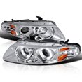 thumbnail image 1 of Spec-D Tuning Dual Halo Chrome Housing Clear Lens Projector Headlight Compatible with 1997-2000 Dodge Avenger, 1997-2000 Chrysler Sebring 2 Door Coupe, Left + Right Pair Headlamps Assembly, 1 of 5