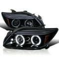 thumbnail image 1 of Spec-D Tuning Dual Halo Glossy Black Housing Smoke Lens Projector LED Lamps Compatible with 2005-2010 Scion tC, Left + Right Pair Headlamps Assembly, 1 of 5