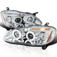 thumbnail image 1 of Spec-D Tuning Dual Halo LED Chrome Housing Clear Lens Projector Headlights Compatible with 2003-2008 Toyota Corolla, Left + Right Pair Headlamps Assembly, 1 of 5