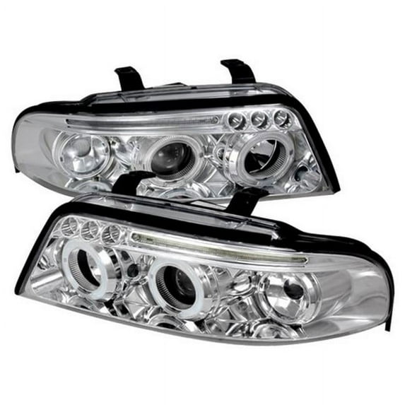 Spec-D Tuning Dual Halo Led Projector Headlights for 1999-2001 Audi A4 Head Light Assembly Left + Right Pair