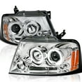 thumbnail image 1 of Spec-D Tuning Dual Halo Projector Headlights Compatible with 2004-2008 Ford F-150, 2006-2008 Lincoln Mark LT, Left + Right Pair Headlamps Assembly, 1 of 6