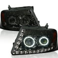 thumbnail image 1 of Spec-D Tuning Dual Halo Projector Headlights w/ LED Strip Smoke Compatible with 2004-2008 Ford F150 2006-2008 Lincoln Mark LT, Left + Right Pair Headlamps Assembly, 1 of 7
