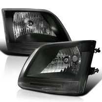 Spec-D Tuning Euro Black Diamond Headlights Compatible with 1997-2003 Ford F150, 1997-2002 Ford Expedition