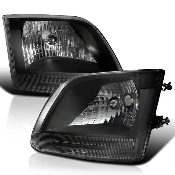 Spec-D Tuning Euro Black Diamond Headlights Compatible with 1997-2003 Ford F150, 1997-2002 Ford Expedition