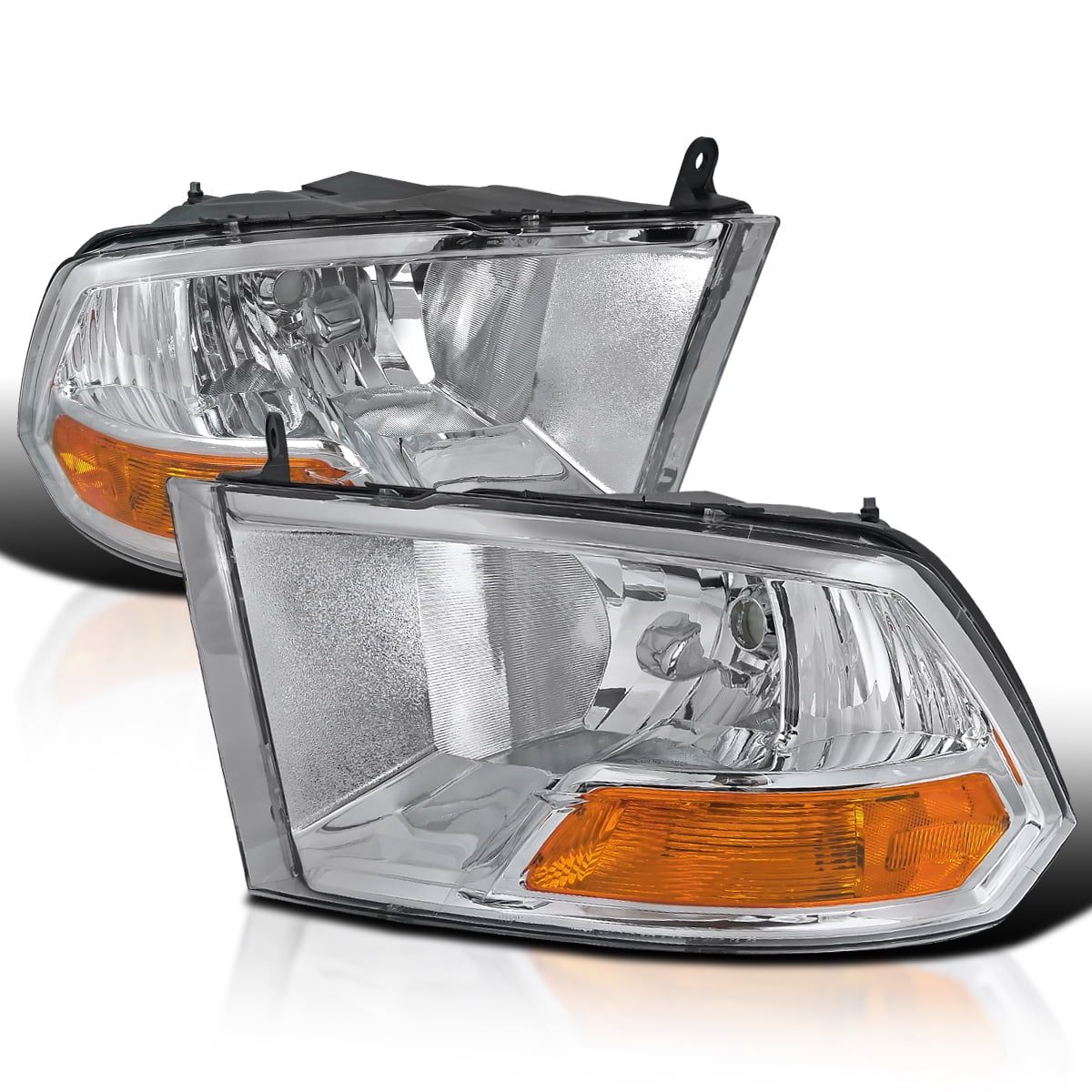CCIYU Headlight Assembly 55277409AG 68096438AG Black Housing Amber 