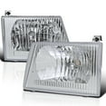 thumbnail image 1 of Spec-D Tuning Euro Chrome Housing Clear Lens Headlights Lamps Compatible with 1992-2006 Ford Econoline Van E150 E250 E350 E450 L+R Pair Head Light Lamp Assembly, 1 of 6