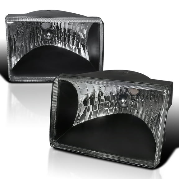 Spec-D Tuning Euro Crystal Black Clear Headlights Compatible with Jeep Grand Cherokee 1993-1998 L+R Pair Head Light Lamp Assembly