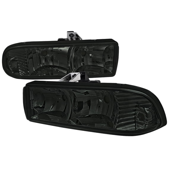 Spec-D Tuning Euro Headlights Smoke Lens Compatible with 1998-2004 Chevy S10 Blazer L+R Pair Head Light Lamp Assembly