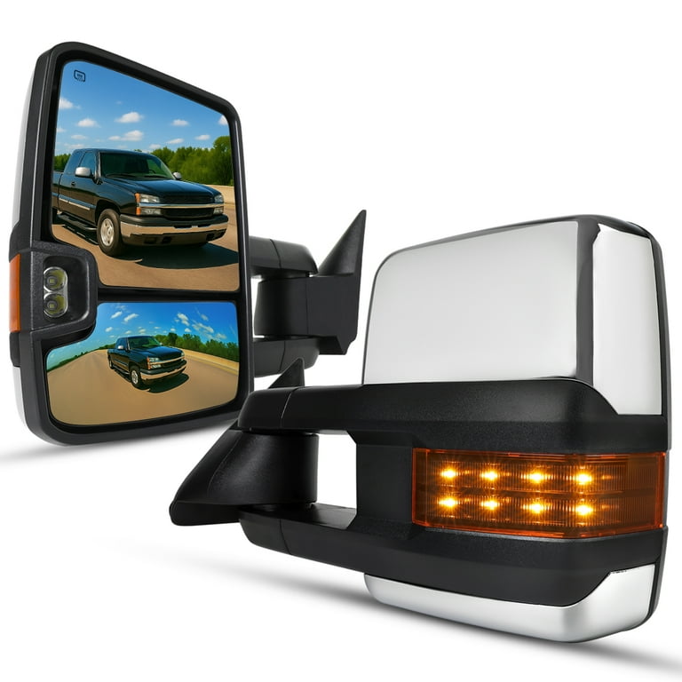 ECCPP Towing Mirrors For Chevy/GMC Silverado/Sierra 2003-2007 - Power Adjusted, Heated, LED Turn Signal