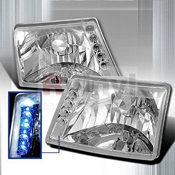 Spec-D Tuning Ford Ranger 1998 1999 2000 2001 Euro Headlights - Chrome Ultra
