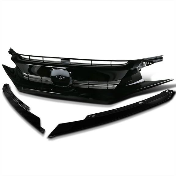 Spec-D Tuning Front Hood Grille+Eyelid Compatible with 2016-2018 Honda Civic 10th Gen FK8 Coupe Sedan