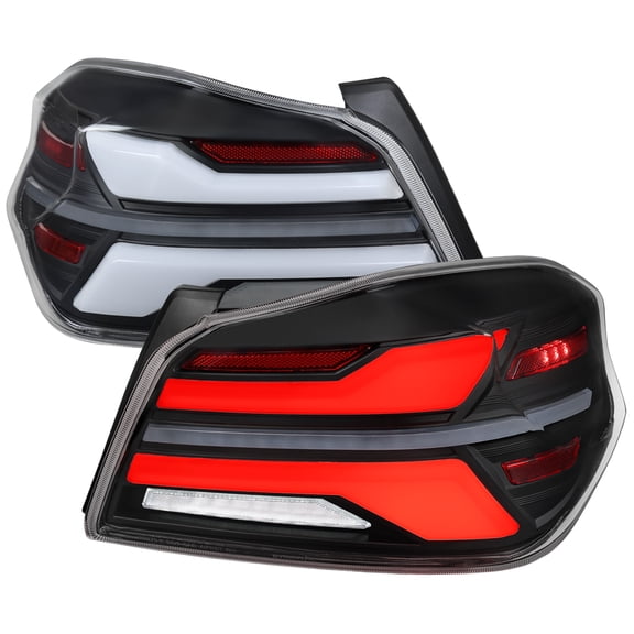 Spec-D Tuning Full LED Black Tail Lights w/ Sequential Signal, Startup Animation Compatible with 2015-2021 Subaru WRX and WRX STI